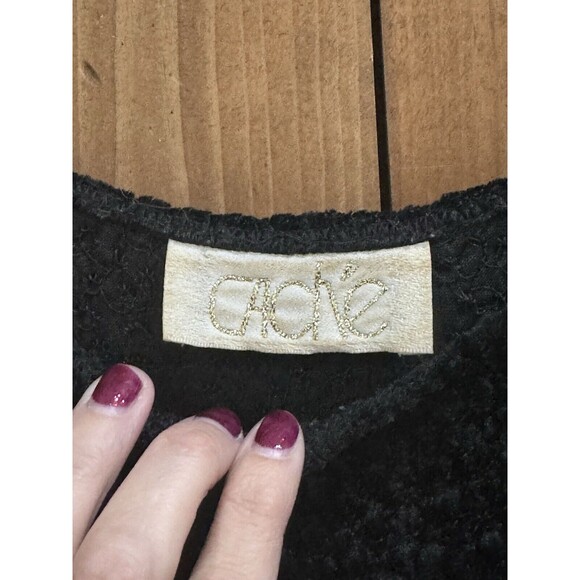 Vintage CACHE Gold Label Black Stretch Wide Leg Jumpsuit 90s Women’s Sz L - Picture 3 of 6